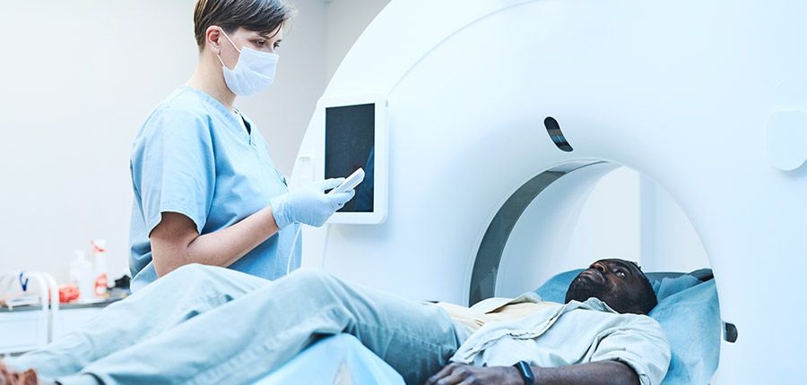 man about to enter mri scan